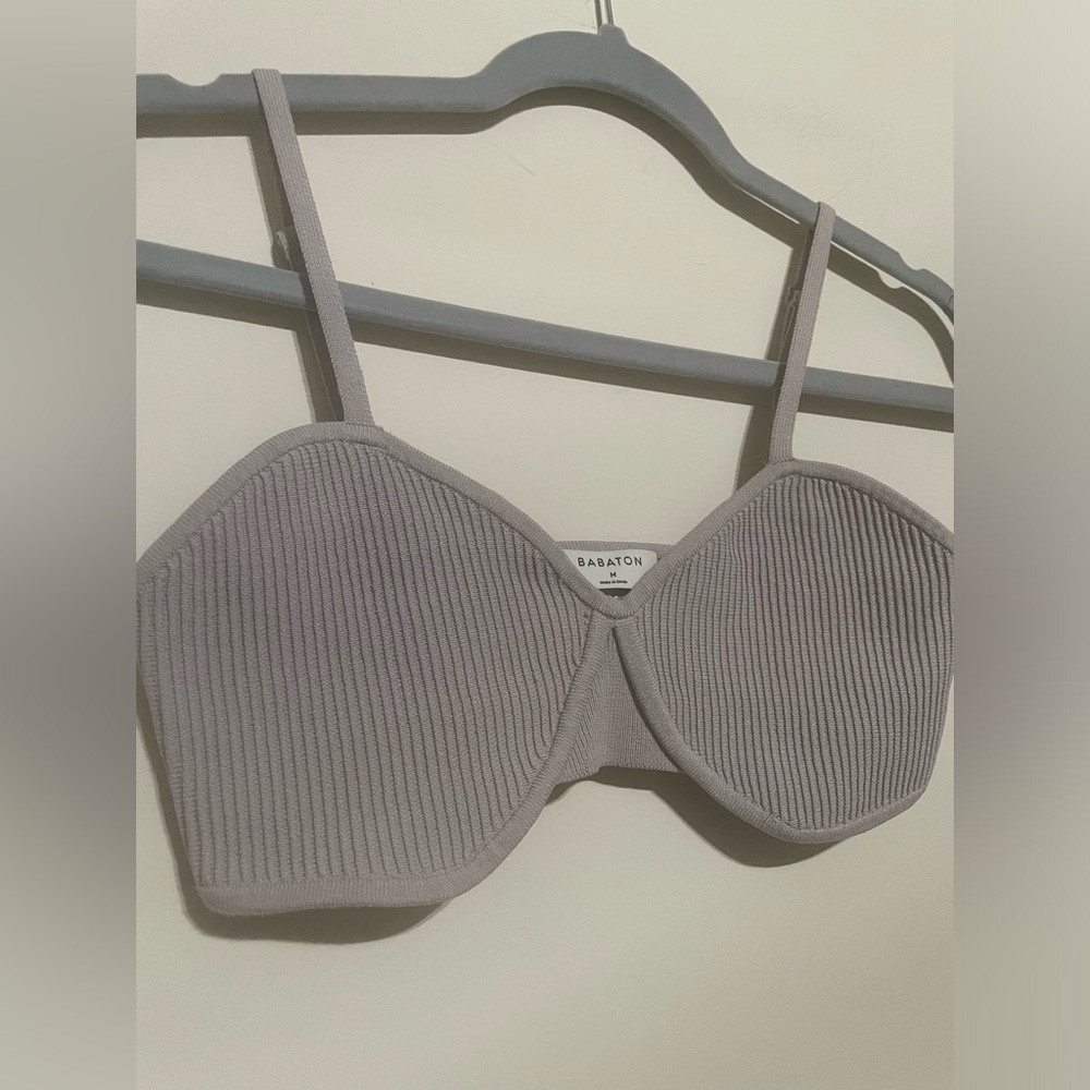 Babaton Ribbed Bralette - Light Gray
